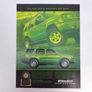 Vintage 2001 Nissan Xterra Print Ad Garage Decor Collector Display Advertising